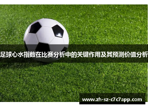 足球心水指数在比赛分析中的关键作用及其预测价值分析